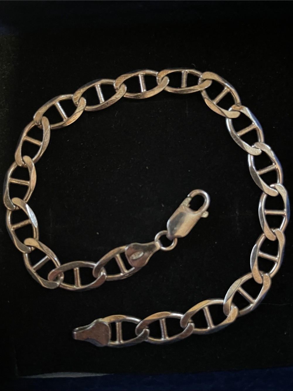 925 Silver Italy Mariner Link Chain Bracelet